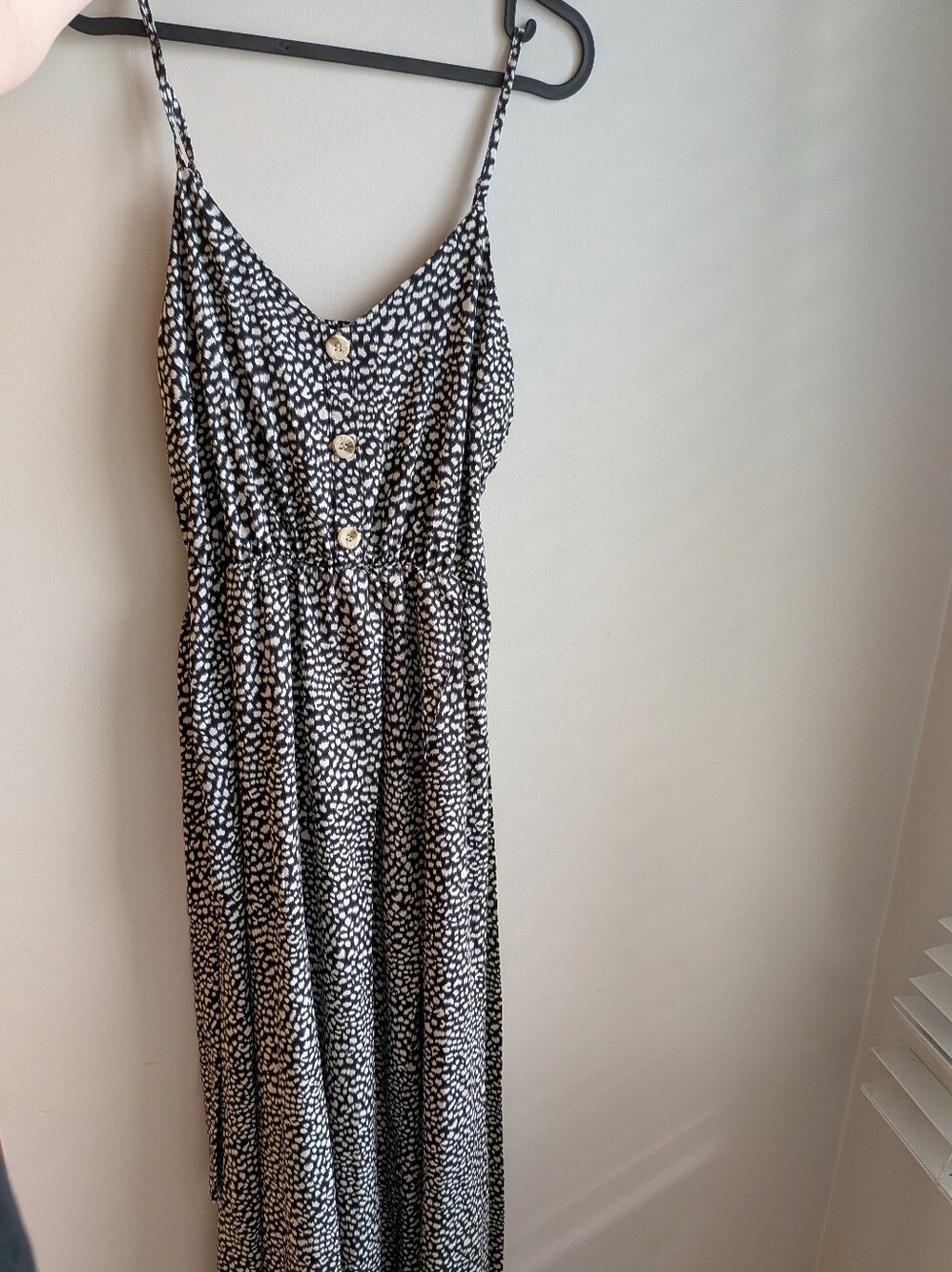 2/$12❤️ Black and White Printed Spaghetti Strap Maxi Dress